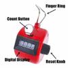 TopTie Hand Tally Counter, 4-Digit Mechanical Golf Clicker Counter Handheld, Palm Number Counter - Red view 2