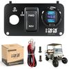 10L0L Golf Cart EZGO Key Switch Console Panel,Include DC 9V-48V Input 3.1A Fast Charge Dual USB Charger Sockets & Digital Voltmeter & Forward Reverse Switch for EZGO TXT & Medalist PDS view 1