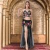 Belly Dance Hip Scarf with Coins Sequin Fringe Belt Skirt Belly Dancer Costumes for Women (Colorful-Black) view 2