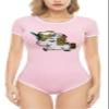 CutiePlusU Cotton Button Crotch Bodysuit Onesie Pajamas - Unicorn Pink S