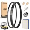 10L0L Golf Cart DS Tune Up Kit W/Clutch Drive Belt &Generator Belt fit 1992-2004 Club Car DS Gas Models with FE290,FE350 Kawasaki Motor, Incl. Air & Oil Fuel Filters Spark Plug,OEM 1025582, 101916701 view 1