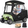 10L0L Golf Cart Driving Enclosure for 2 Passenger Club Car DS & Precedent, Waterproof Windproof Oxford Cloth 4-Sided Full Protection Club Car Rain Cover Weather Enclosure (Black/Transparent) view 1