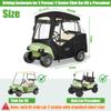 10L0L Golf Cart Driving Enclosure for 2 Passenger Club Car DS & Precedent, Waterproof Windproof Oxford Cloth 4-Sided Full Protection Club Car Rain Cover Weather Enclosure (Black/Transparent) view 3