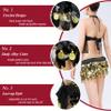 Belly Dance Hip Scarf with Coins Belly Dance Belt Sequin Fringe Skirt Belly Dancer Costumes for Women (Black) view 4
