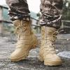 hongrenamz Women's Men's Lightweight Walking Boots High Rise Hiking Trekking Shoes Lace up Outdoor Boots Sand-EU43/US9 view 2