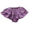 Baby Girls Boy Cotton Shorts Newborn Solid Floral Ruffle Shorts Bloomers Skirt Basic Elastic Waistband Loose Bottoms (6-12 Months,Skirt-Purple,6 Months,12 Months) view 1