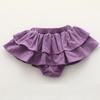 Baby Girls Boy Cotton Shorts Newborn Solid Floral Ruffle Shorts Bloomers Skirt Basic Elastic Waistband Loose Bottoms (6-12 Months,Skirt-Purple,6 Months,12 Months) view 2