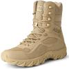 hongrenamz Men's Hiking Boots Waterproof High Top Outdoor Walking Lace Up Anti-Slip Breathable Ankle Boots Casual Camping Trekking Shoes Sand-EU44/US10 view 1
