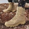 hongrenamz Men's Hiking Boots Waterproof High Top Outdoor Walking Lace Up Anti-Slip Breathable Ankle Boots Casual Camping Trekking Shoes Sand-EU44/US10 view 2
