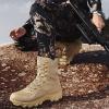 hongrenamz Men's Hiking Boots Waterproof High Top Outdoor Walking Lace Up Anti-Slip Breathable Ankle Boots Casual Camping Trekking Shoes Sand-EU44/US10 view 3