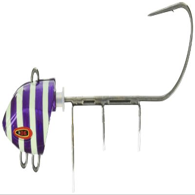 JACKALL Anchovy Dragon Tenya 30 Replacement Hook, Purple/Glow Stripe