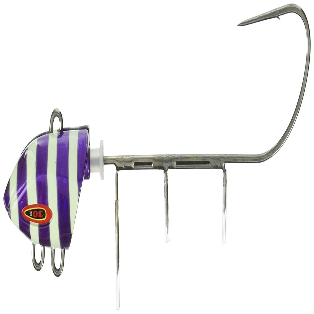 JACKALL Anchovy Dragon Tenya 30 Replacement Hook, Purple/Glow Stripe