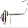 JACKALL Anchovy Dragon Tenya 30 Replacement Hook, Purple/Glow Stripe view 1