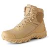 hongrenamz Mens Walking Boots Water Resistant High Top Hiking Trekking Lace Up Trail Shoes Outdoor Sport Sand-EU42/US8.5 view 1