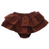 Baby Girls Boy Cotton Shorts Newborn Solid Floral Ruffle Shorts Bloomers Skirt Basic Elastic Waistband Loose Bottoms (12-24 Months,Skirt-Coffee,12 Months,24 Months) view 1