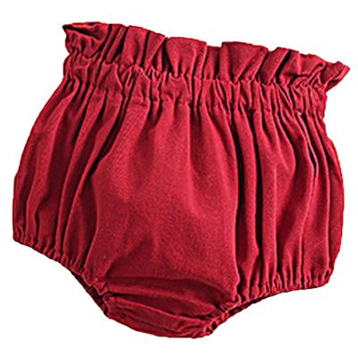 Baby Girls Boy Cotton Shorts Newborn Solid Floral Ruffle Shorts Bloomers Skirt Basic Elastic Waistband Loose Bottoms (3-4 Years,Ruffle-Red,3 Years,4 Years)
