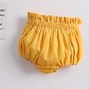 Baby Girls Boy Cotton Shorts Newborn Solid Floral Ruffle Shorts Bloomers Skirt Basic Elastic Waistband Loose Bottoms (6-12 Months,Ruffle-Yellow,6 Months,12 Months) view 2