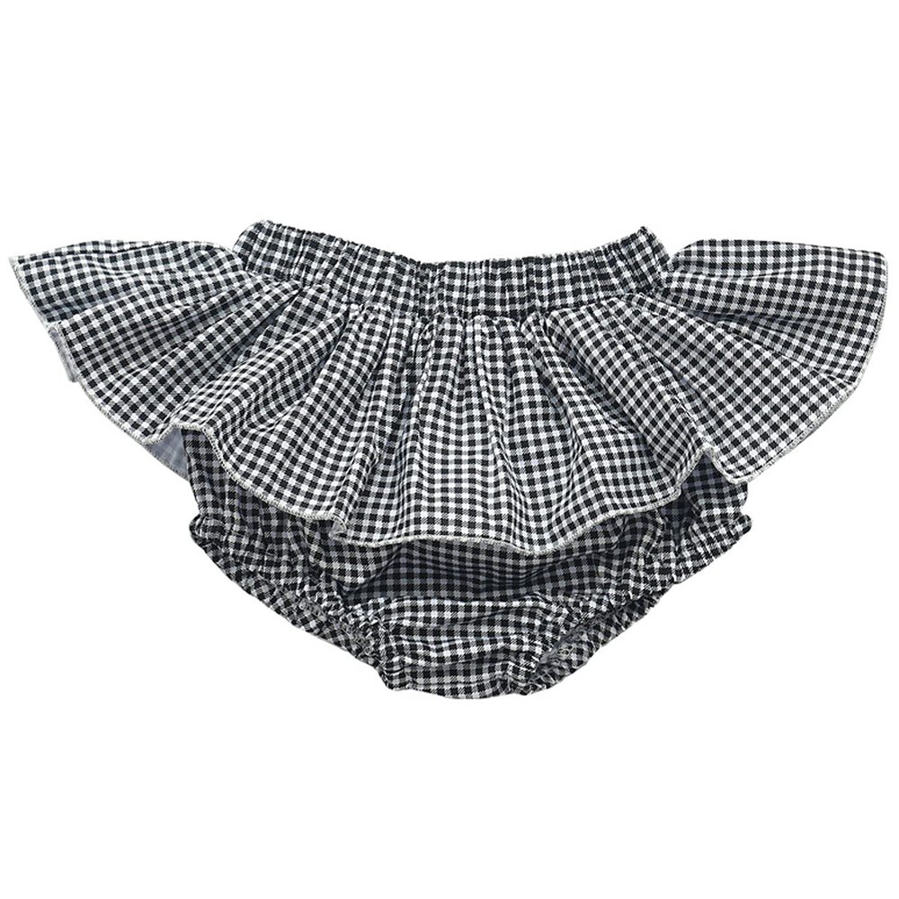 Baby Girls Boy Cotton Shorts Newborn Solid Floral Ruffle Shorts Bloomers Skirt Basic Elastic Waistband Loose Bottoms (2-3 Years,Plaid,2 Years,3 Years)