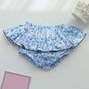 Baby Girls Boy Cotton Shorts Newborn Solid Floral Ruffle Shorts Bloomers Skirt Basic Elastic Waistband Loose Bottoms (2-3 Years,Blue Floral,2 Years,3 Years) view 2