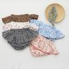Baby Girls Boy Cotton Shorts Newborn Solid Floral Ruffle Shorts Bloomers Skirt Basic Elastic Waistband Loose Bottoms (2-3 Years,Blue Floral,2 Years,3 Years) view 3