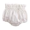 Baby Girls Boy Cotton Shorts Newborn Solid Floral Ruffle Shorts Bloomers Skirt Basic Elastic Waistband Loose Bottoms (6-12 Months,Ruffle-White,6 Months,12 Months) view 1