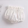 Baby Girls Boy Cotton Shorts Newborn Solid Floral Ruffle Shorts Bloomers Skirt Basic Elastic Waistband Loose Bottoms (2-3 Years,Ruffle-White,2 Years,3 Years) view 3