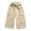 EISHOW Baby Pull On Jogger Pants Soft Corduroy Pants Overalls with 2 Pockets Bottom Bow Waist Belt Wide Leg Pant Trousers (Khaki,6-12 Months,6 Months,12 Months) view 1