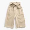 EISHOW Baby Pull On Jogger Pants Soft Corduroy Pants Overalls with 2 Pockets Bottom Bow Waist Belt Wide Leg Pant Trousers (Khaki,6-12 Months,6 Months,12 Months) view 3
