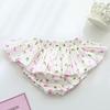 Baby Girls Boy Cotton Shorts Newborn Solid Floral Ruffle Shorts Bloomers Skirt Basic Elastic Waistband Loose Bottoms (6-12 Months,White Floral,6 Months,12 Months) view 2