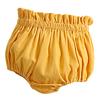 Baby Girls Boy Cotton Shorts Newborn Solid Floral Ruffle Shorts Bloomers Skirt Basic Elastic Waistband Loose Bottoms (2-3 Years,Ruffle-Yellow,2 Years,3 Years) view 1