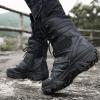 hongrenamz Women's Men's Lightweight Walking Boots High Rise Hiking Trekking Shoes Lace up Outdoor Boots Black-EU44/US10 view 4