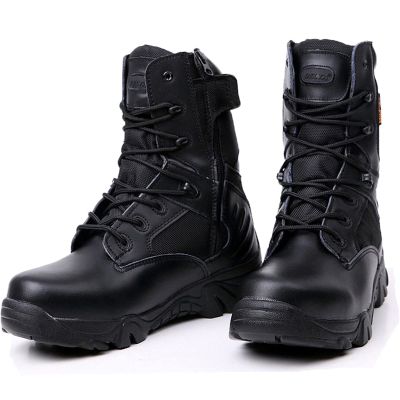 hongrenamz Men's Hiking Boots Lightweight Waterproof High Top Casual Camping Outdoor Walking Lace Up Anti-Slip Trail Running Boots Trekking Shoes Black-EU45/US1