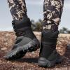 hongrenamz Men's Hiking Boots Waterproof High Top Outdoor Walking Lace Up Anti-Slip Breathable Ankle Boots Casual Camping Trekking Shoes Black-EU44/US10 view 3