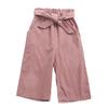 EISHOW Baby Pull On Jogger Pants Soft Corduroy Pants Overalls with 2 Pockets Bottom Bow Waist Belt Wide Leg Pant Trousers (Pink,3-4 Years,3 Years,4 Years) view 1