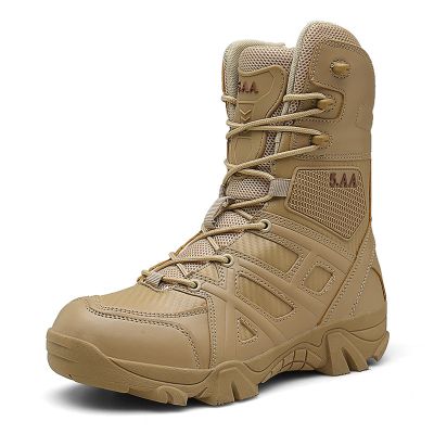hongrenamz Women's Men's Lightweight Walking Boots High Rise Hiking Trekking Shoes Lace up Outdoor Boots Sand-EU39/US7