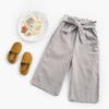 EISHOW Baby Pull On Jogger Pants Soft Corduroy Pants Overalls with 2 Pockets Bottom Bow Waist Belt Wide Leg Pant Trousers (Gray,3-4 Years,3 Years,4 Years) view 3