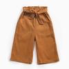EISHOW Baby Pull On Jogger Pants Soft Corduroy Pants Overalls with 2 Pockets Bottom Bow Waist Belt Wide Leg Pant Trousers (Yellow,3-4 Years,3 Years,4 Years) view 3
