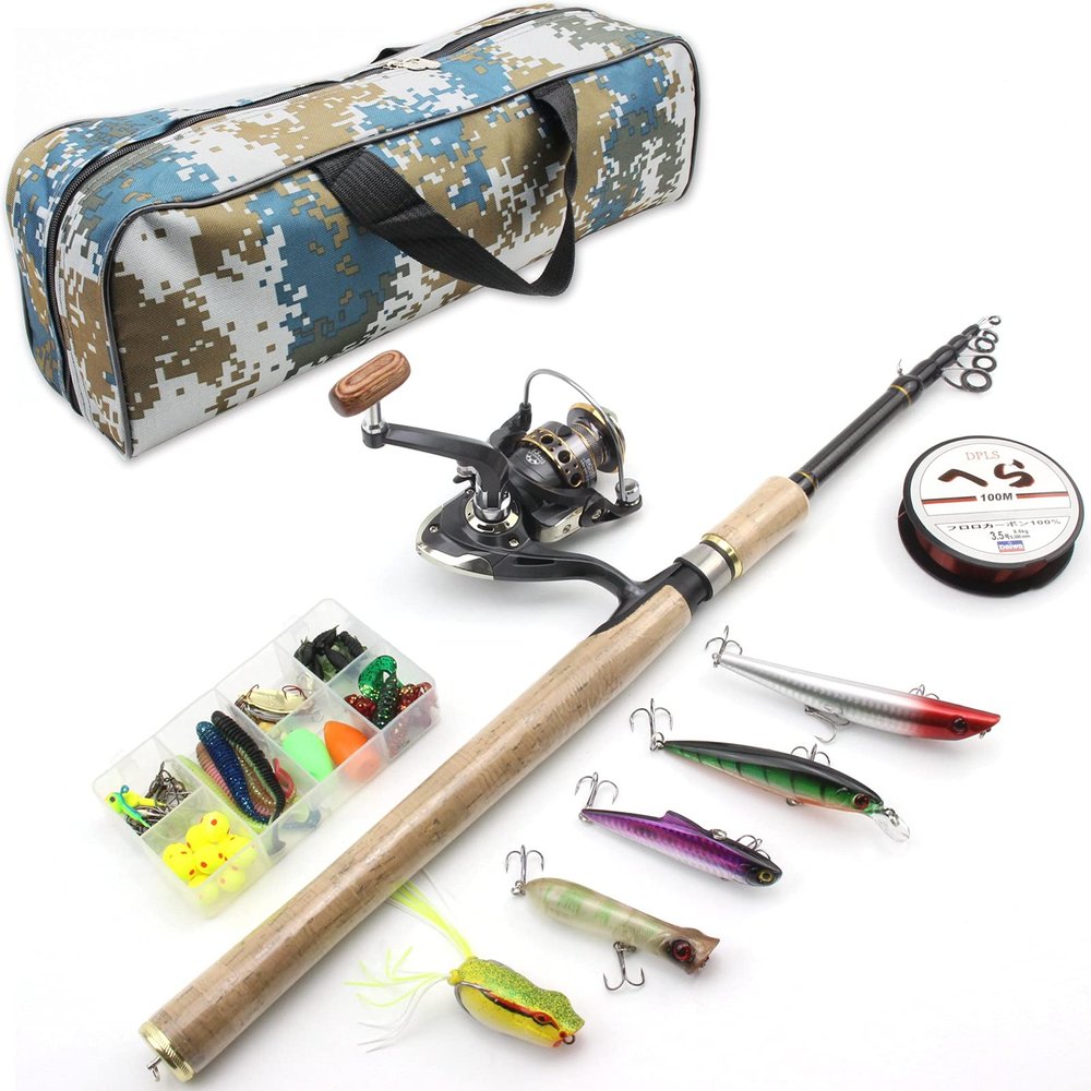 1.8m-2.7m Fishing Rod Reel Fishing Line Bait Set, Telescopic Rod Reel Combo, Portable Fishing Rod Set with Bag, High Carbon Fiber Trout Rod, Beginner Fishing, Bass Fishing, Surf Fishing ZYHYD