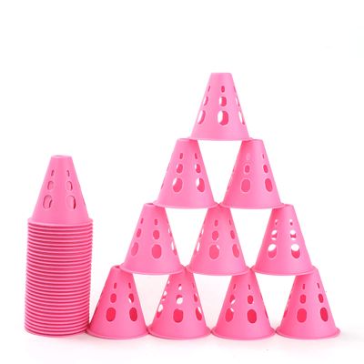 Agility Training Cone Soft Plastic Training Cone, Children's Football Roller Skating Agility Training Cone, Multifunctional Auxiliary Marking Cone (Color : Pink, Size : 100pcs)