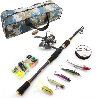High Carbon Lure Fishing Rod Reel Set, Bait Trout Rod Reel Lure A Full Set of Fishing Equipment, Fishing Tools with Fishing Gear Bag, Surf Fishing, Sea Bass Rod, Carp Rod 1.8m-2.7m ZYHYD