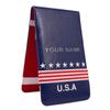 CRAFTSMAN GOLF Customized Name USA Star Red Stripes Blue Pu Leather Scorecard & Yardage Holder Cover (Embroidered Name) view 1
