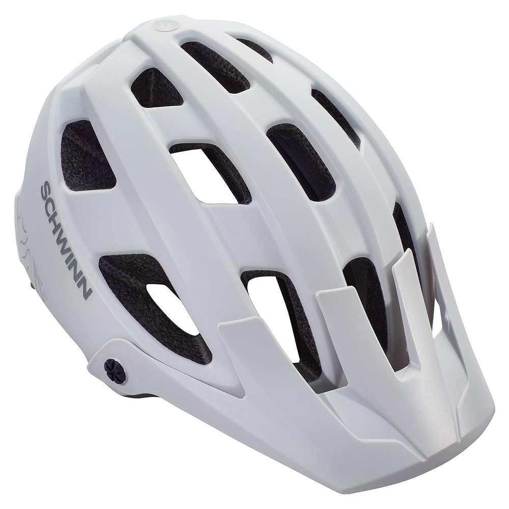 Schwinn Bunker ERT Bike Helmet for Adult Men Women, Can Fit Head Circumference 59-63cm, with 17 Air Vents, Pivoting Visor, & Adjustable Locking Strap, Large, Grey