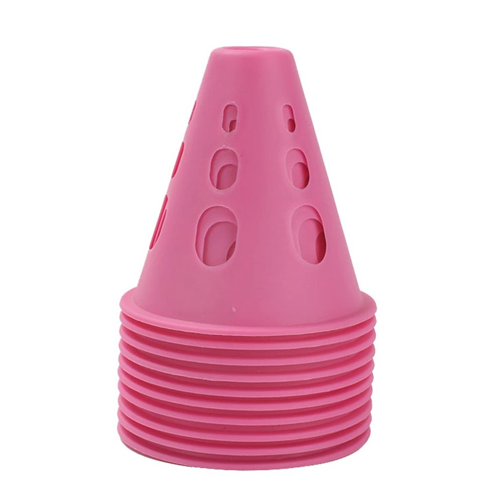 Agility Training Cone Plastic Sports Training Traffic Cones, Children's Football Roller Skating Training Agility Cone (Color : Pink, Size : 10pcs)