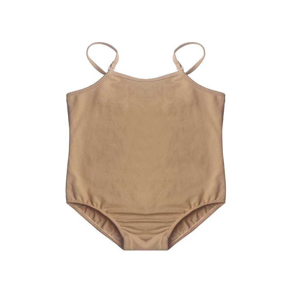 EQSJIU Tan Leotard Girls with Adjustable Straps Ballet Leotards for Girls Dance Undergarments Skin Colored Toddler Gymnastics Leotard Ballet Outfit Kids Bodysuit, Nude, Size 4-5T