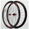 Touring Bike Wheelset 700C Cycling Rim Road Bike Wheel C/V Brake Bicycle 7-11speed Cassette Hubs Sealed Bearing 6 Pawls QR (Size : B-Red_700C) view 1