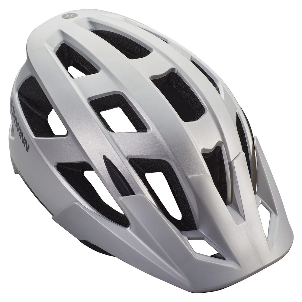 Schwinn Halcyon ERT Bike Helmet for Youth Boys Girls, Ages 8 to 14, Can Fit Head Circumference 54-58 cm, 19 Vents, Removeable Visor, Adjustable Fit, Medium Silver