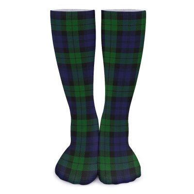 WEEDKEYCAT Black Watch Plaid Warm Socks Casual Stocking Insulated Cold Weather For Men And Women