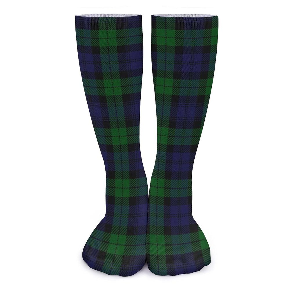 WEEDKEYCAT Black Watch Plaid Warm Socks Casual Stocking Insulated Cold Weather For Men And Women