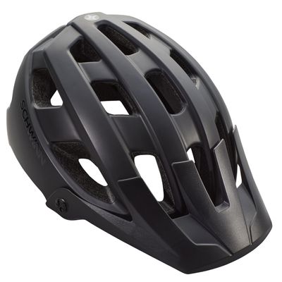 Schwinn Bunker ERT Bike Helmet for Adult Men Women, Can Fit Head Circumference 59-63cm, with 17 Air Vents, Pivoting Visor, & Adjustable Locking Strap, Large, Black