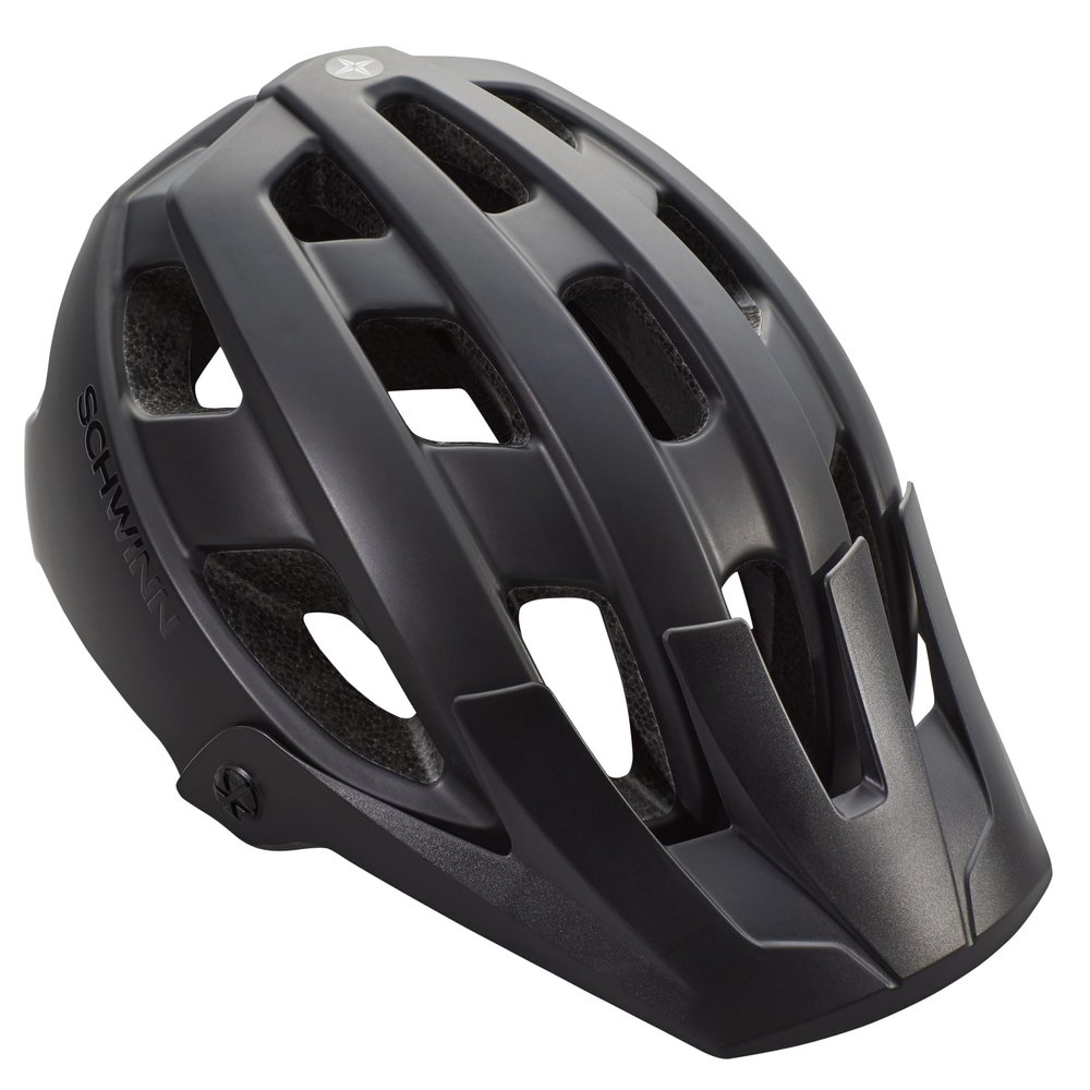 Schwinn Bunker ERT Bike Helmet for Adult Men Women, Can Fit Head Circumference 59-63cm, with 17 Air Vents, Pivoting Visor, & Adjustable Locking Strap, Large, Black